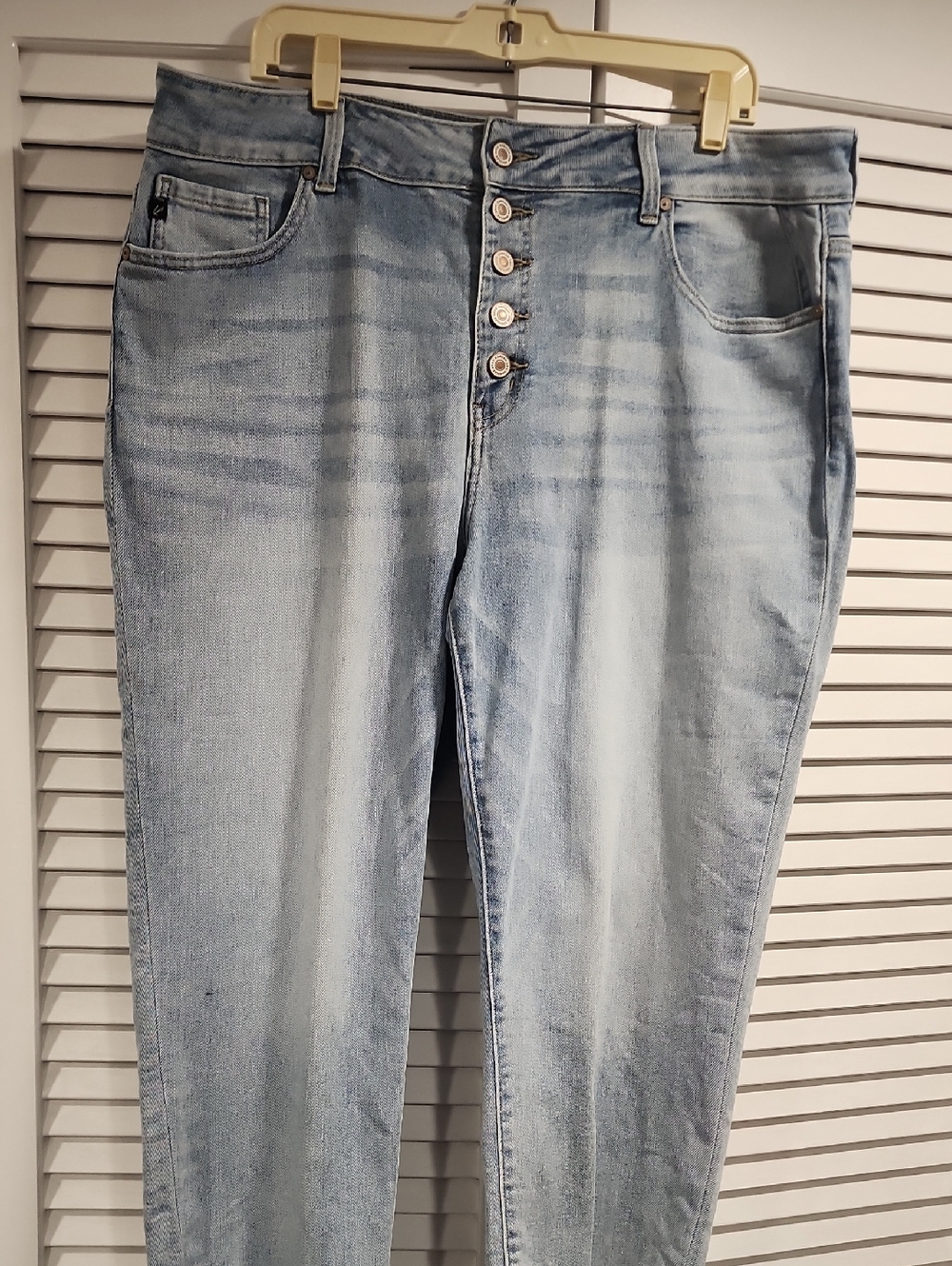 KanCan Light Blue Button-Fly Straight Leg Jeans